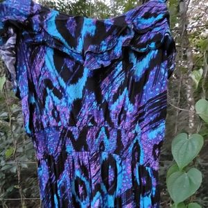 🦚Peacock print Maxidress Sz XXL